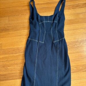 Maeve by Anthropologie navy (denim) calf length dress